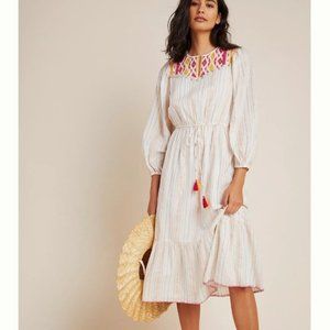 NWT Anthropologie Saylor Embroidery Seashell Dress